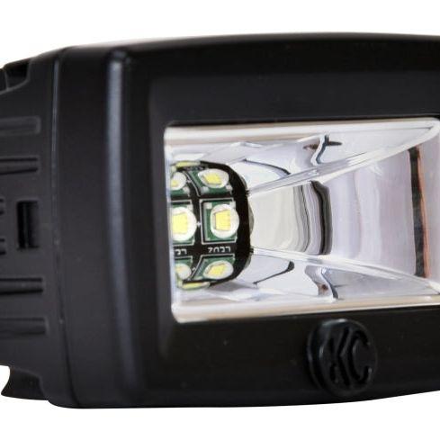 KC HiLiTES C-Series 2in. C2 LED Light 20w Area Flood Beam (Pair Pack System) - Black-Light Bars & Cubes-KC HiLiTES-KCL328-SMINKpower Performance Parts