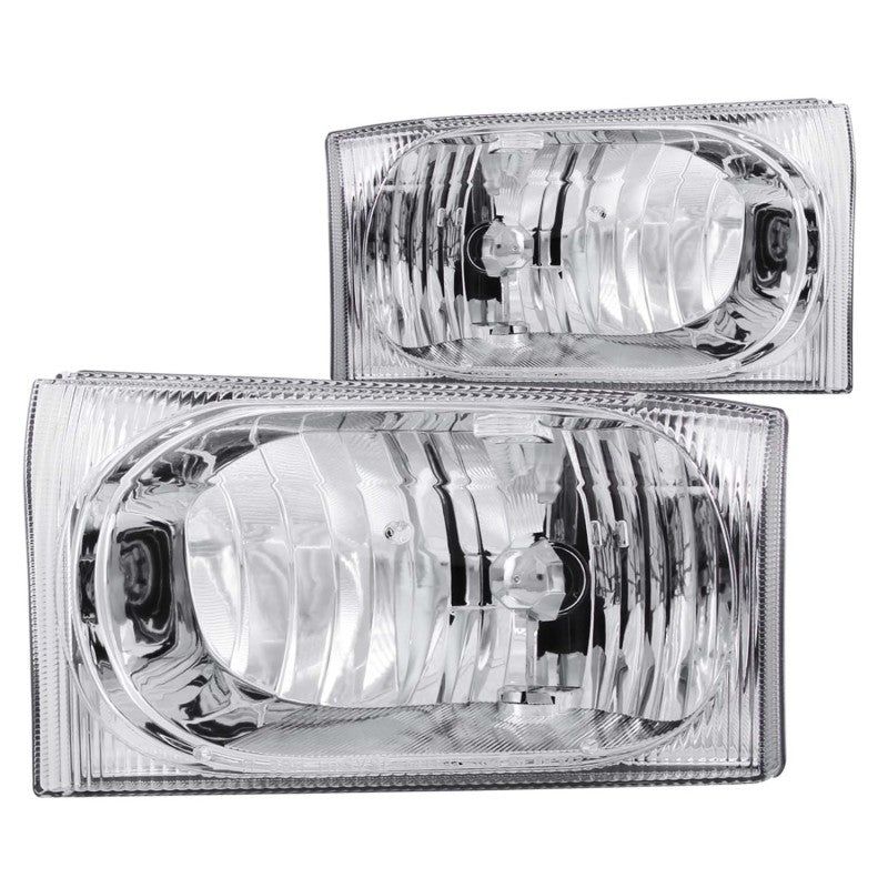 ANZO 2000-2004 Ford Excursion Crystal Headlights Chrome 2pc-Headlights-ANZO-ANZ111023-SMINKpower Performance Parts