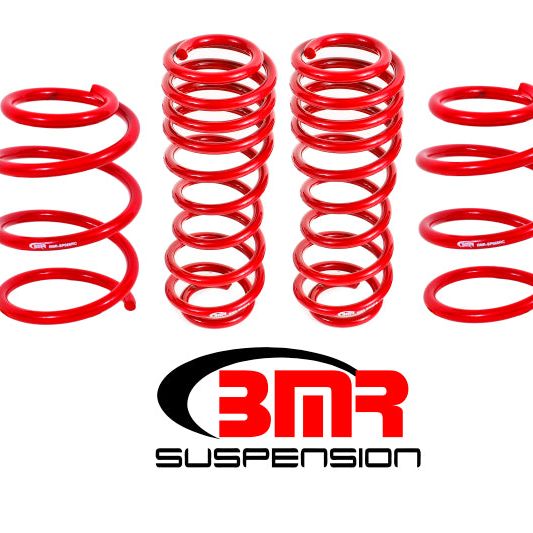 BMR 05-14 S197 Mustang GT Handling Version Lowering Springs (Set Of 4) - Red-Lowering Springs-BMR Suspension-BMRSP065R-SMINKpower Performance Parts