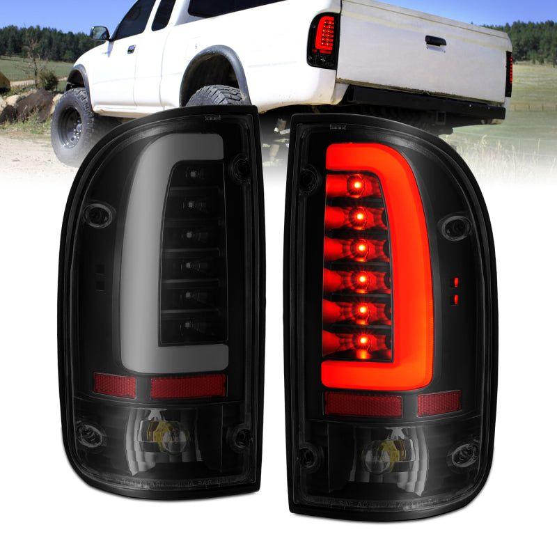 ANZO 1995-2000 Toyota Tacoma LED Taillights Black Housing Smoke Lens (Pair)-Tail Lights-ANZO-ANZ311354-SMINKpower Performance Parts