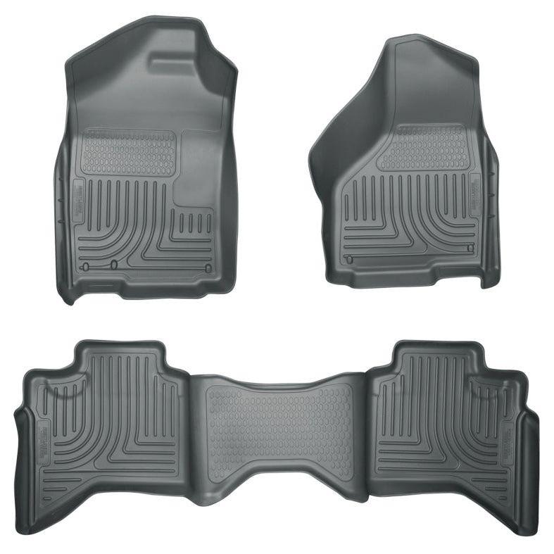 Husky Liners 03-08 Dodge Ram 1500/2500/3500 Quad Cab WeatherBeater Combo Gray Floor Liners-Floor Mats - Rubber-Husky Liners-HSL98032-SMINKpower Performance Parts