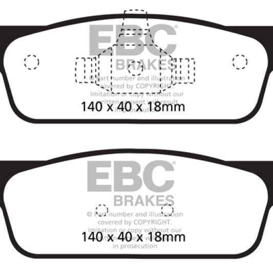 EBC 2016-2017 Smart Fortwo 0.9L Turbo Yellowstuff Front Brake Pads-Brake Pads - Performance-EBC-EBCDP42146R-SMINKpower Performance Parts