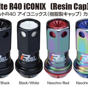 Project Kics 16+4 Locks Neocro R40 Iconix W/ Plastic Cap (Black) - 12X1.50