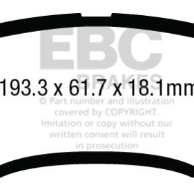 EBC 13+ Ford F250 (inc Super Duty) 6.2 (2WD) Extra Duty Rear Brake Pads-Brake Pads - Performance-EBC-EBCED93016-SMINKpower Performance Parts