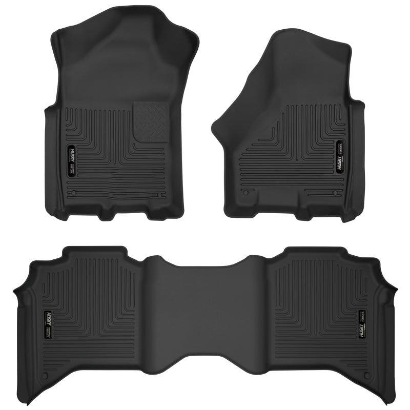 Husky Liners 19-20 Dodge Ram 2500/3500 Crew Cab X-Act Contour Front and Second Row Seat Floor Liners-Floor Mats - Rubber-Husky Liners-HSL53638-SMINKpower Performance Parts