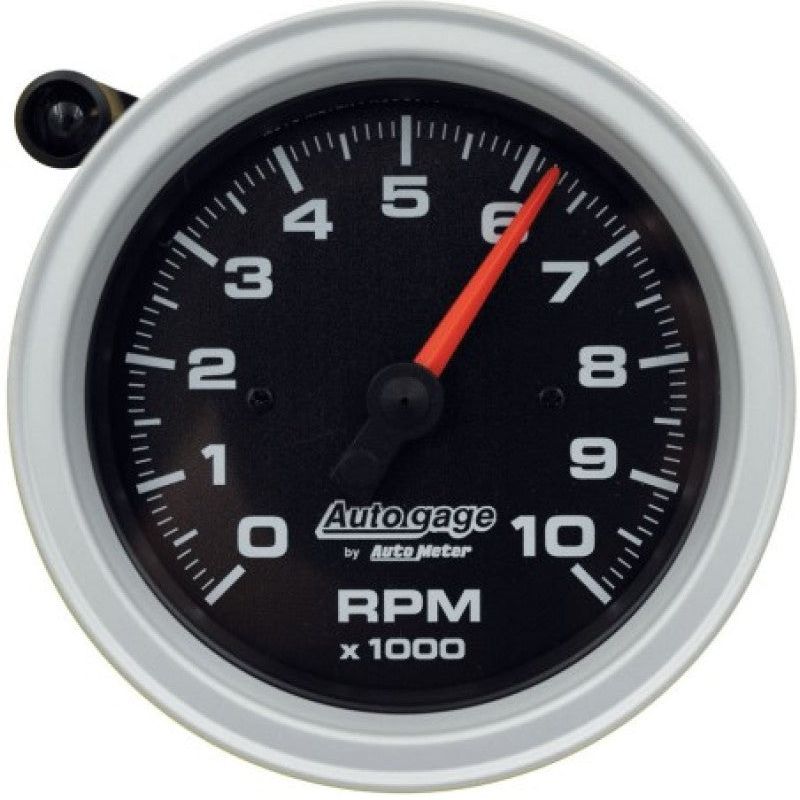 AutoMeter Tachometer Gauge 10K RPM 3 3/4in Pedestal w/Ext. Shift-Light - Black Dial/Black Case-Performance Monitors-AutoMeter-ATM233908-SMINKpower Performance Parts