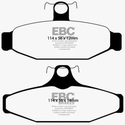 EBC 90-00 Aston Martin Vantage 5.3 (Twin Supercharged)(AP) Yellowstuff Rear Brake Pads-Brake Pads - Performance-EBC-EBCDP41167R-SMINKpower Performance Parts