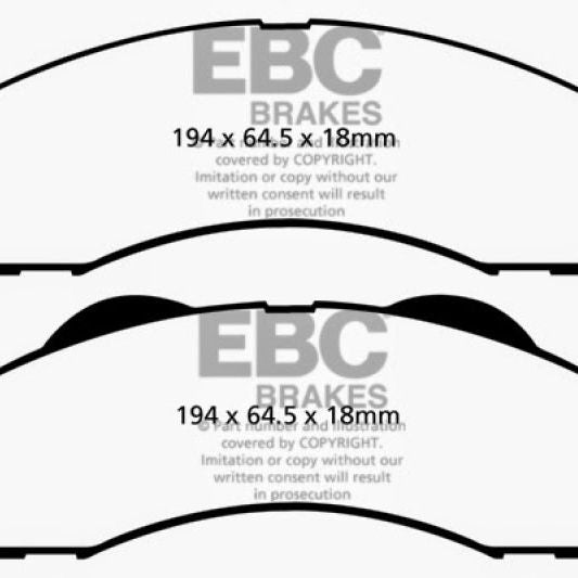 EBC 15+ Ford Expedition 3.5 Twin Turbo 2WD Yellowstuff Front Brake Pads-Brake Pads - Performance-EBC-EBCDP41855R-SMINKpower Performance Parts