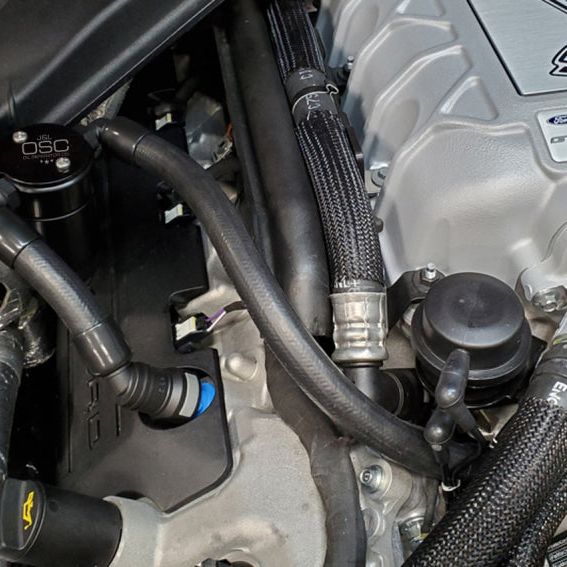 J&L 2020-2022 Ford Mustang GT500 Passenger Side Oil Separator 3.0 - Black Anodized-Oil Separators-J&L-JLT3054P-B-SMINKpower Performance Parts