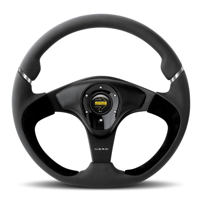 Momo Nero Steering Wheel 350 mm - Black Leather/Suede/Black Spokes - SMINKpower Performance Parts MOMNER35BK0B MOMO