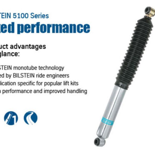 Bilstein 5100 Series 2015-2016 Ford F-150 XL/XLT V6 3.5L Rear 46mm Monotube Shock Absorber-Shocks and Struts-Bilstein-BIL33-253190-SMINKpower Performance Parts