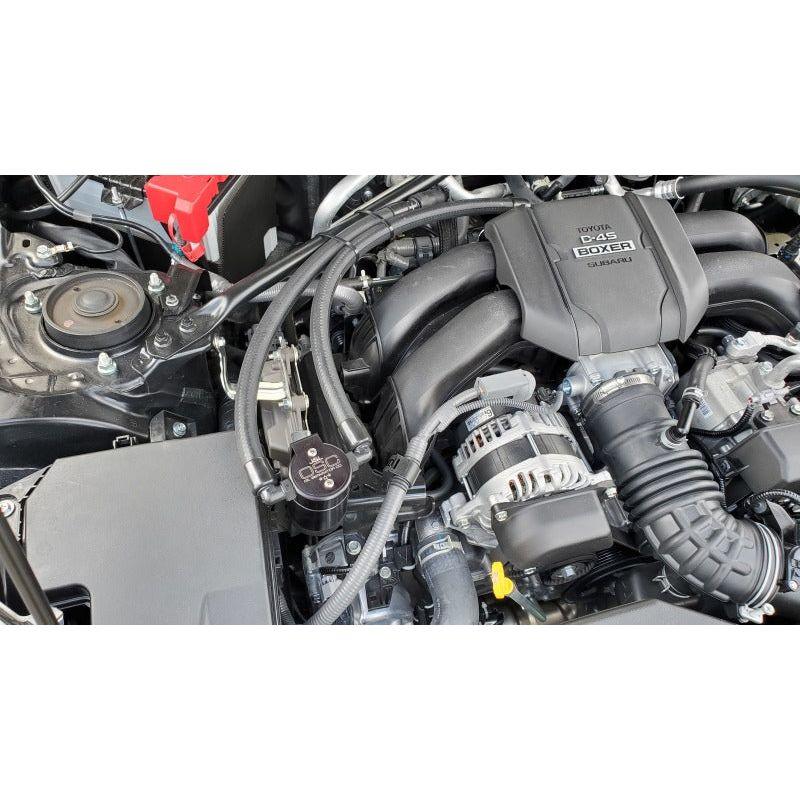 J&L 22-23 Subaru BRZ/GR86 2.4L Passenger Side Oil Separator 3.0 - Black Anodized - SMINKpower Performance Parts JLT3117P-B J&L