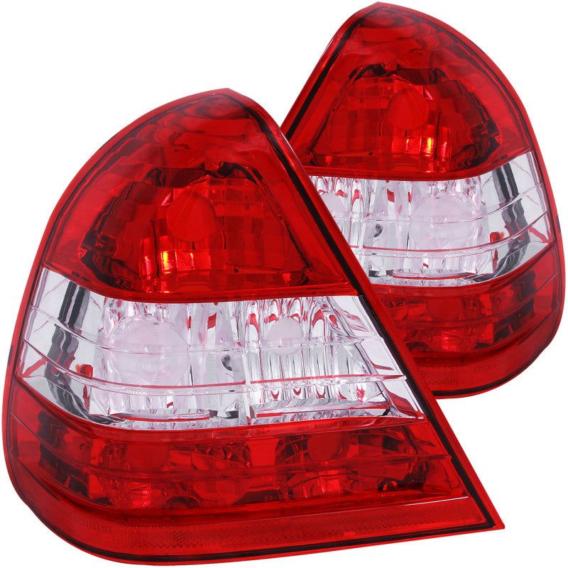 ANZO 1994-2000 Mercedes Benz C Class W202 Taillights Red/Clear-Tail Lights-ANZO-ANZ221157-SMINKpower Performance Parts