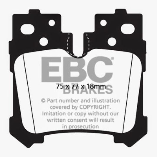 EBC 07+ Lexus LS460 4.6 Redstuff Rear Brake Pads-Brake Pads - Performance-EBC-EBCDP31812C-SMINKpower Performance Parts