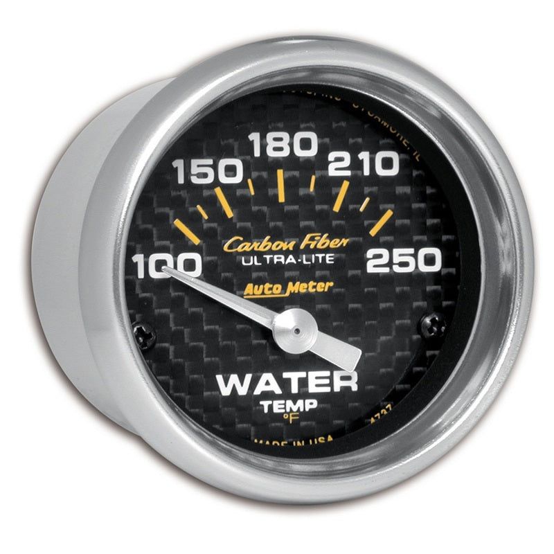 Autometer Carbon Fiber 52mm 100-250 Deg F Electronic Water Temp Gauge-Gauges-AutoMeter-ATM4737-SMINKpower Performance Parts