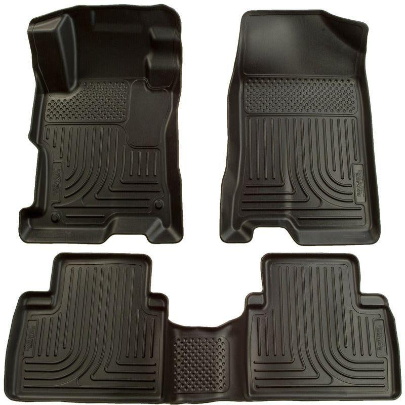 Husky Liners 06-11 Honda Civic (4DR) WeatherBeater Combo Black Floor Liners-Floor Mats - Rubber-Husky Liners-HSL98411-SMINKpower Performance Parts