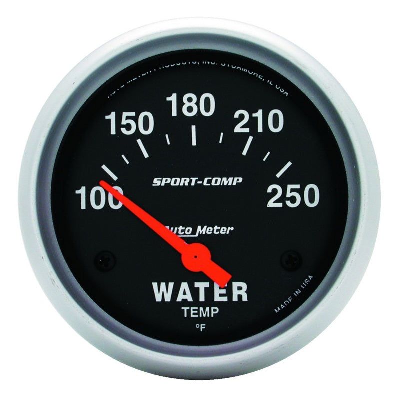 Autometer Sport-Comp 66.7mm 100-250 Deg F Short Sweep Electronic Water Temperature Gauge - SMINKpower Performance Parts ATM3531 AutoMeter