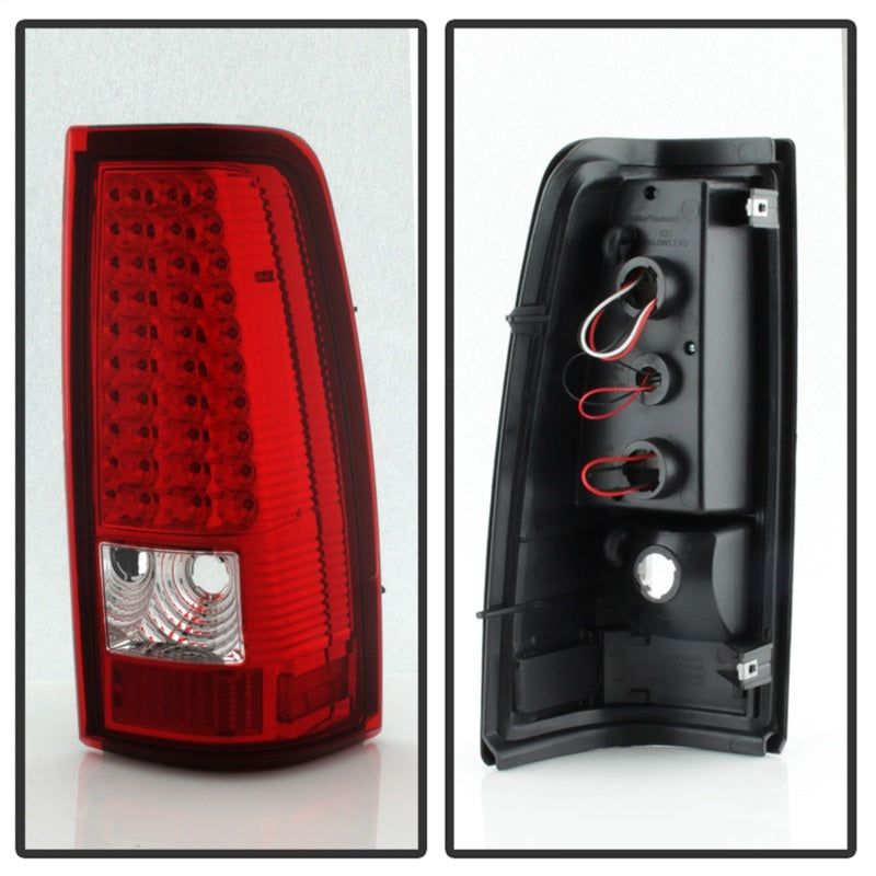 Xtune Chevy Silverado 1500/2500/3500 03-06 LED Tail Lights Red Clear ALT-ON-CS03-LED-RC-Tail Lights-SPYDER-SPY5008787-SMINKpower Performance Parts