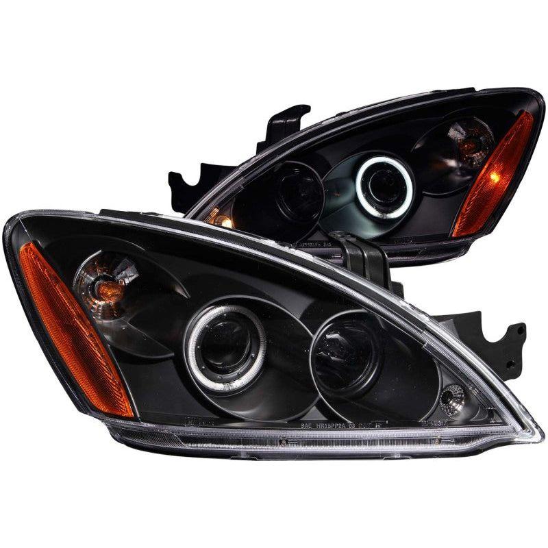 ANZO 2004-2007 Mitsubishi Lancer Projector Headlights w/ Halo Black (CCFL)-Headlights-ANZO-ANZ121102-SMINKpower Performance Parts