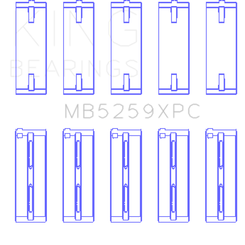 King Honda A-Series/B-Series/K-Series (Size STDX) pMaxKote Performance Main Bearing Set - SMINKpower Performance Parts KINGMB5259XPCSTDX King Engine Bearings