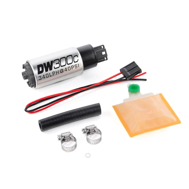 DeatschWerks 340lph DW300C Compact Fuel Pump w/ Universal Install Kit (w/o Mounting Clips)-Fuel Pumps-DeatschWerks-DWK9-307-1000-SMINKpower Performance Parts