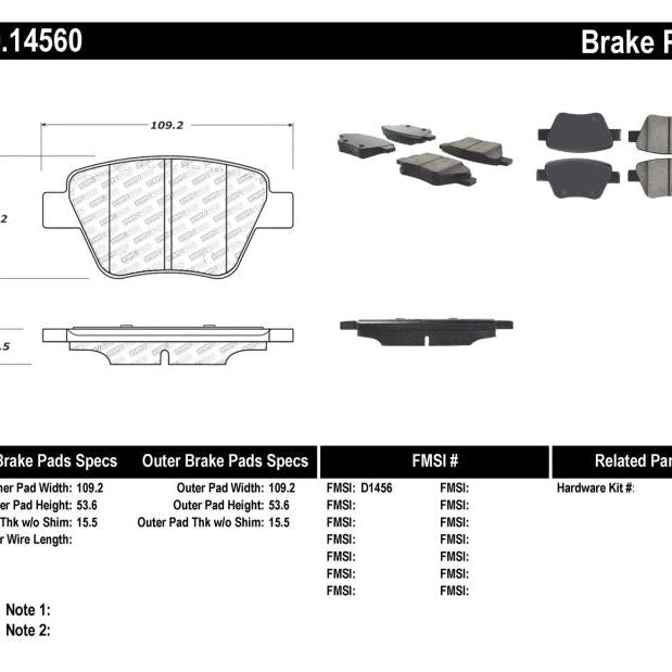 StopTech Performance Volkswagen Rear Brake Pads-Brake Pads - Performance-Stoptech-STO309.14560-SMINKpower Performance Parts