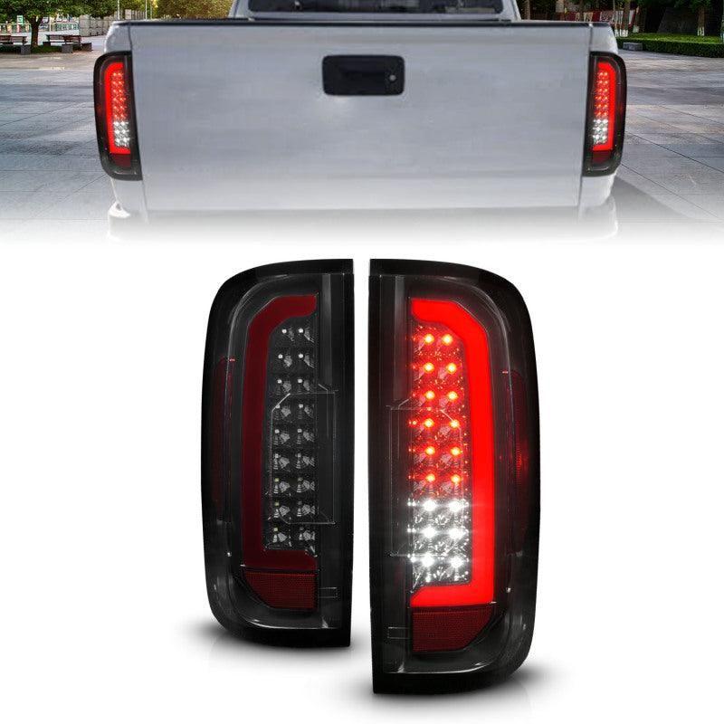 ANZO 15-21 Chevrolet Colorado Full LED Tail Lights w/ Red Lightbar Black Housing Smoke Lens - SMINKpower Performance Parts ANZ311433 ANZO