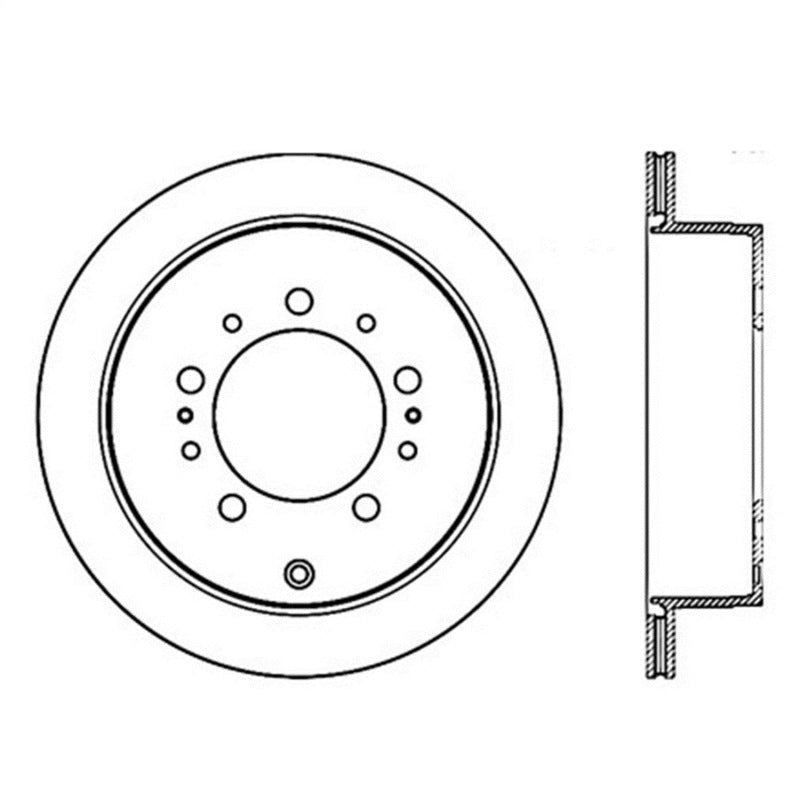 StopTech Power Slot 08-09 Lexus LX450/470/570 / 07-09 Toyota Tundra Slotted Left Rear Rotor-Brake Rotors - Slotted-Stoptech-STO126.44157SL-SMINKpower Performance Parts