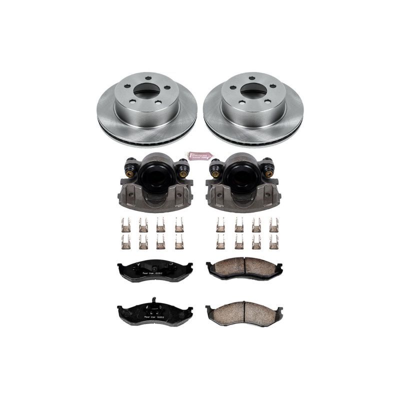 Power Stop 99-01 Jeep Cherokee Front Autospecialty Brake Kit w/Calipers - SMINKpower Performance Parts PSBKCOE2152 PowerStop