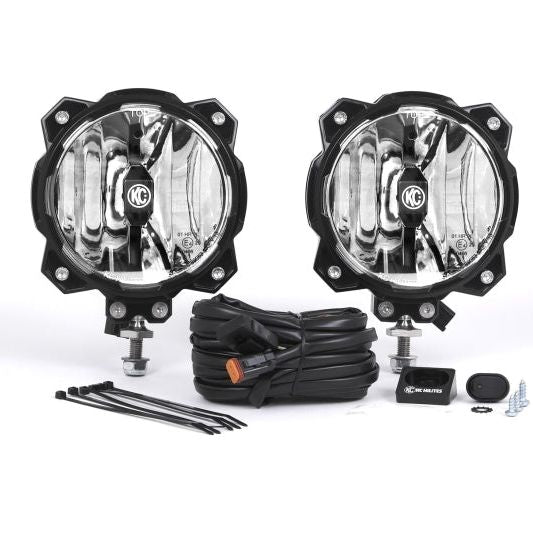 KC HiLiTES 6in. Pro6 Gravity LED Light 20w Single Mount Spot Beam (Pair Pack System)-Light Bars & Cubes-KC HiLiTES-KCL91301-SMINKpower Performance Parts