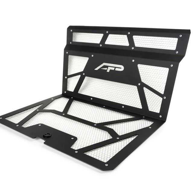 Agency Power 14-18 Polaris RZR XP 1000/XP Turbo Vented Engine Cover - Matte Black/Raw Alum. Mesh-Engine Covers-Agency Power-AGPAP-RZR-111-FMB-MRAW-SMINKpower Performance Parts