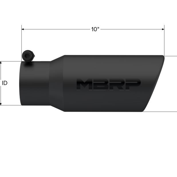 MBRP Universal Tip 4in OD 3in Inlet 10in Length Angled Rolled End Black-Tips-MBRP-MBRPT5155BLK-SMINKpower Performance Parts
