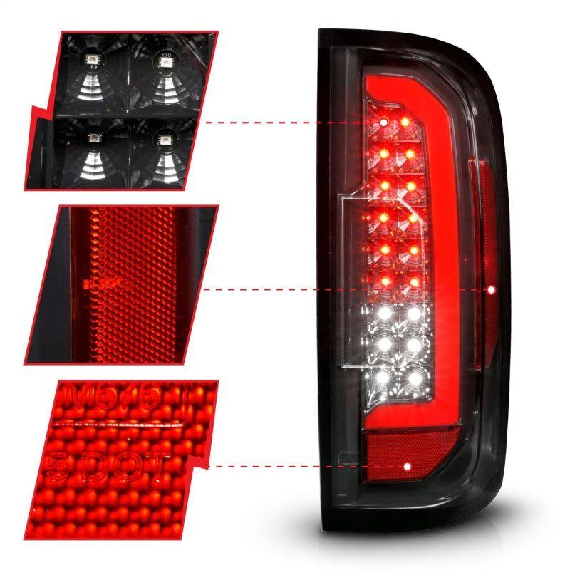 ANZO 15-21 GMC Canyon Full LED Taillights w/ Red Lightbar Black Housing/Clear Lens - SMINKpower Performance Parts ANZ311434 ANZO