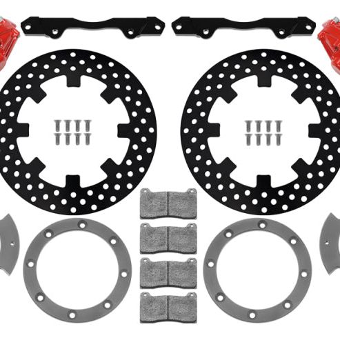 Wilwood 17-21 Can-Am X3RS Red 6-Piston Front Kit 11.25in - Drilled Rotors - SMINKpower Performance Parts WIL140-16628-DR Wilwood
