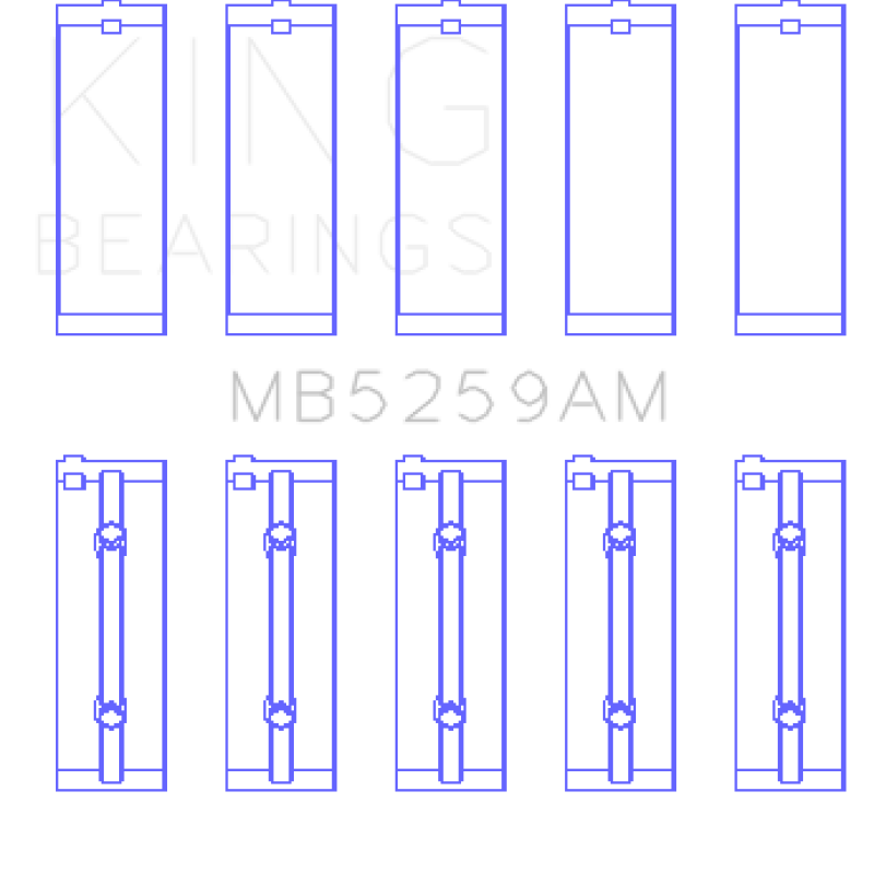 King Acura B18A1/B1/C1/C5 K20A / K24A (Size STD) Main Bearing Set-Bearings-King Engine Bearings-KINGMB5259AM-SMINKpower Performance Parts