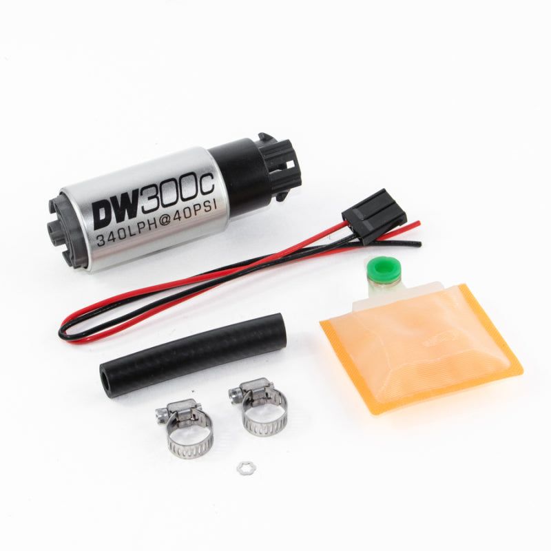 DeatschWerks 340lph DW300C Compact Fuel Pump w/ Universal Install Kit (w/ Mounting Clips)-Fuel Pumps-DeatschWerks-DWK9-309-1000-SMINKpower Performance Parts