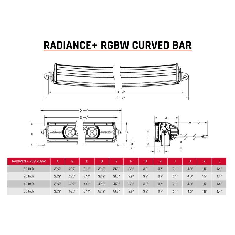 Rigid Industries Radiance+ Curved 40in. RGBW Light Bar-Light Bars & Cubes-Rigid Industries-RIG340053-SMINKpower Performance Parts