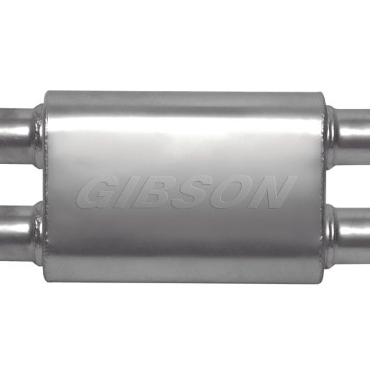 Gibson CFT Superflow Dual/Dual Oval Muffler - 4x9x18in/3in Inlet/3in Outlet - Stainless-Muffler-Gibson-GIB55114S-SMINKpower Performance Parts