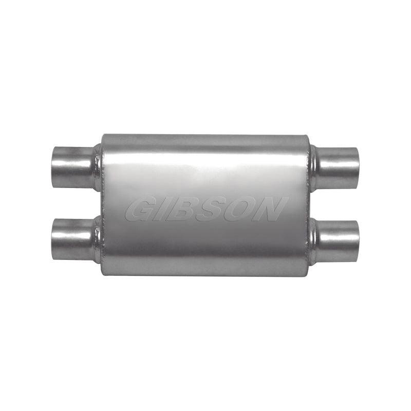 Gibson CFT Superflow Dual/Dual Oval Muffler - 4x9x18in/2.5in Inlet/2.5in Outlet - Stainless - SMINKpower Performance Parts GIB55106S Gibson