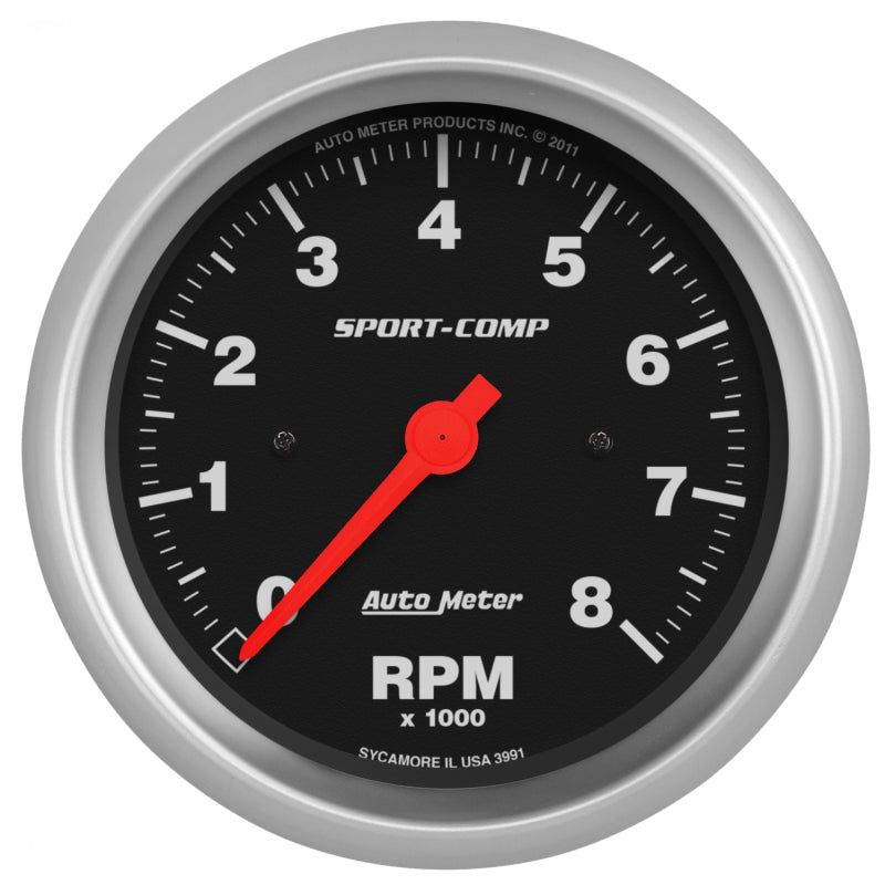 Autometer Sport-Comp 3-3/8 inch 8000 RPM Electronic In Dash Tach-Gauges-AutoMeter-ATM3991-SMINKpower Performance Parts