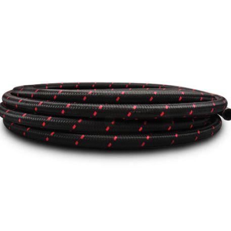 Vibrant -4 AN Two-Tone Black/Red Nylon Braided Flex Hose (10 foot roll)-Hoses-Vibrant-VIB11964R-SMINKpower Performance Parts