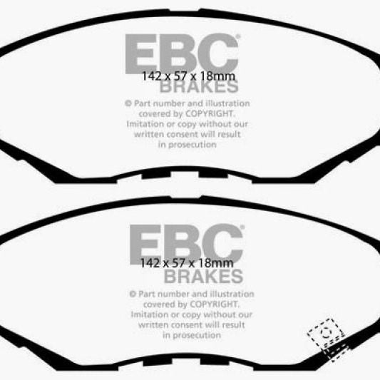 EBC 02-04 Honda CR-V 2.4 Greenstuff Front Brake Pads-Brake Pads - Performance-EBC-EBCDP61655-SMINKpower Performance Parts