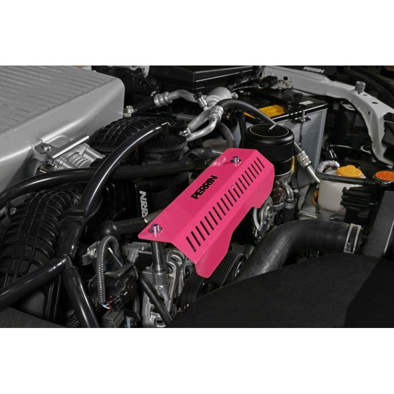 Perrin 22-23 Subaru WRX Pulley Cover (Short Version - Works w/AOS System) - Hyper Pink - SMINKpower Performance Parts PERPSP-ENG-154HP Perrin Performance