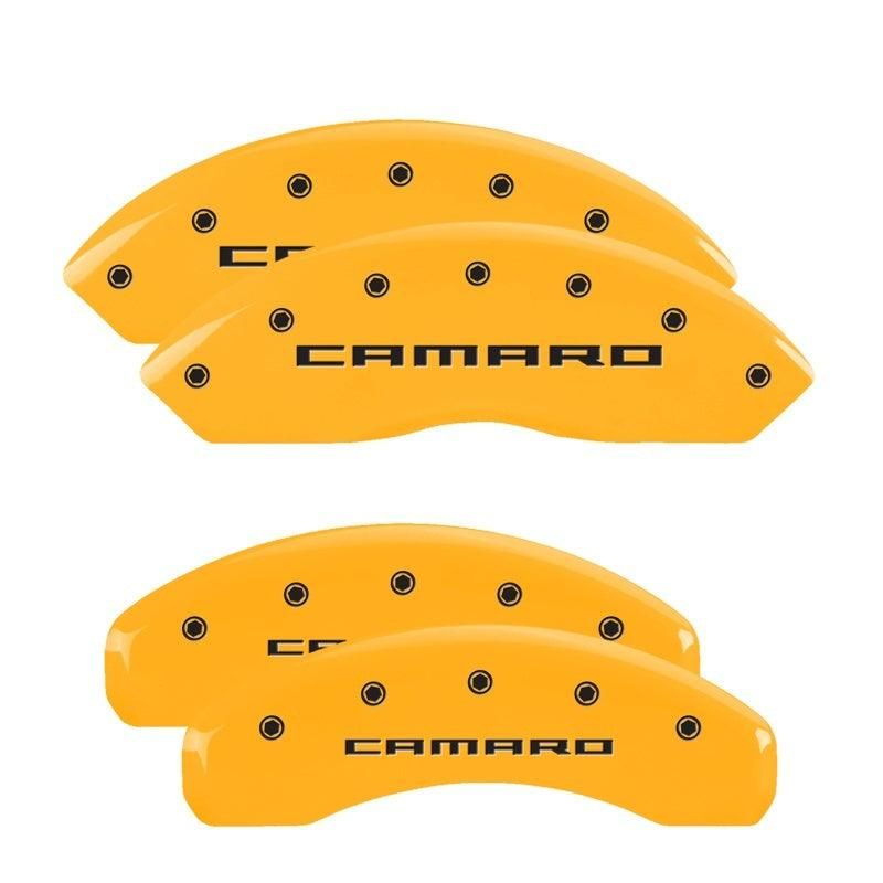 MGP 4 Caliper Covers Engraved Front & Rear Gen 5/Camaro Yellow finish black ch - mgp-4-caliper-covers-engraved-front-rear-gen-5-camaro-yellow-finish-black-ch-1