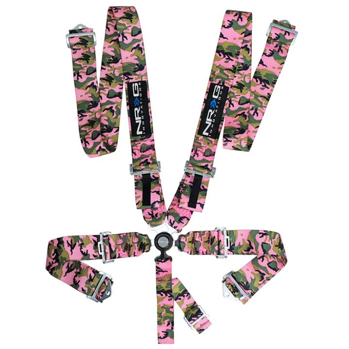 NRG SFI 16.1 5pt 3in. Seat Belt Harness/ Cam Lock - Pink Camo-Seat Belts & Harnesses-NRG-NRGSBH-RS5PCPKCAMO-SMINKpower Performance Parts