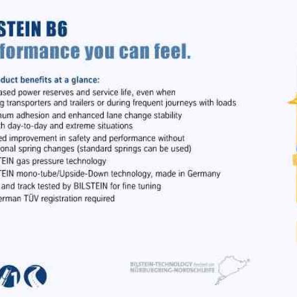 Bilstein B6 Performance 2015 Porsche Macan w/o PASM Rear Monotube Shock - SMINKpower Performance Parts BIL24-245807 Bilstein