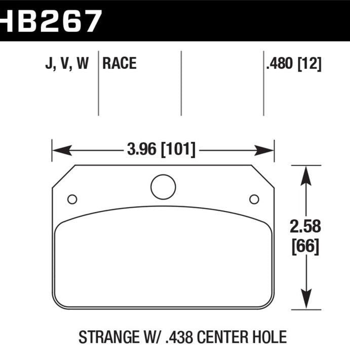 Hawk DTC-50 Brake Pads for Strange Caliper w/ 0.438in Center Hole - SMINKpower Performance Parts HAWKHB267V.480 Hawk Performance