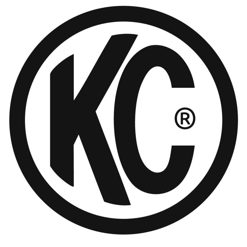 KC HiLiTES 6in. Round ABS Stone Guard for Apollo Lights (Single) - Black w/White KC Logo - SMINKpower Performance Parts KCL7216 KC HiLiTES