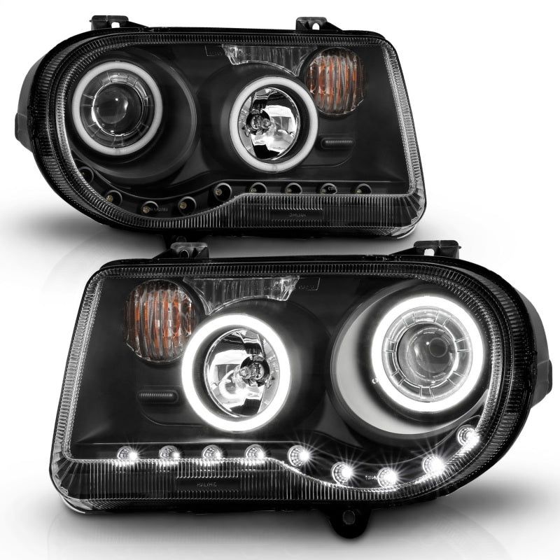 ANZO 2005-2010 Chrysler 300C Projector Headlights w/ Halo Black (CCFL) G2-Headlights-ANZO-ANZ121251-SMINKpower Performance Parts