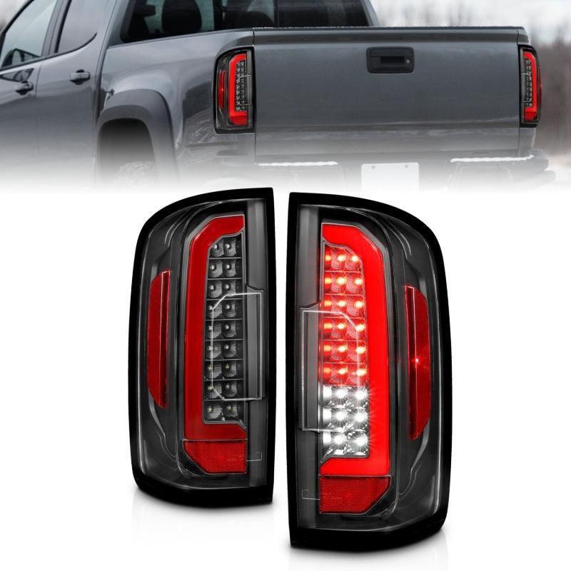 ANZO 15-21 Chevrolet Colorado Full LED Tail Lights w/ Red Lightbar Black Housing Clear Lens - SMINKpower Performance Parts ANZ311432 ANZO